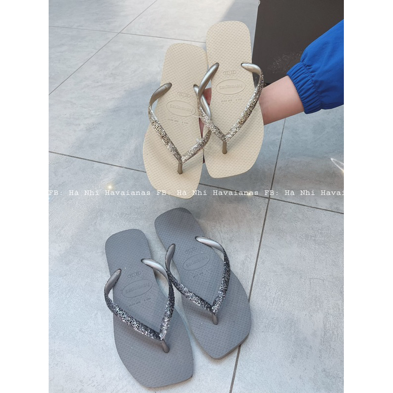 Dép Tông Nữ Chính Hãng HVN Đế Vuông Kim Tuyến