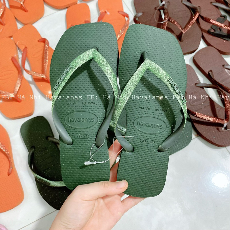 Dép Tông Nữ Chính Hãng HVN Đế Vuông Kim Tuyến