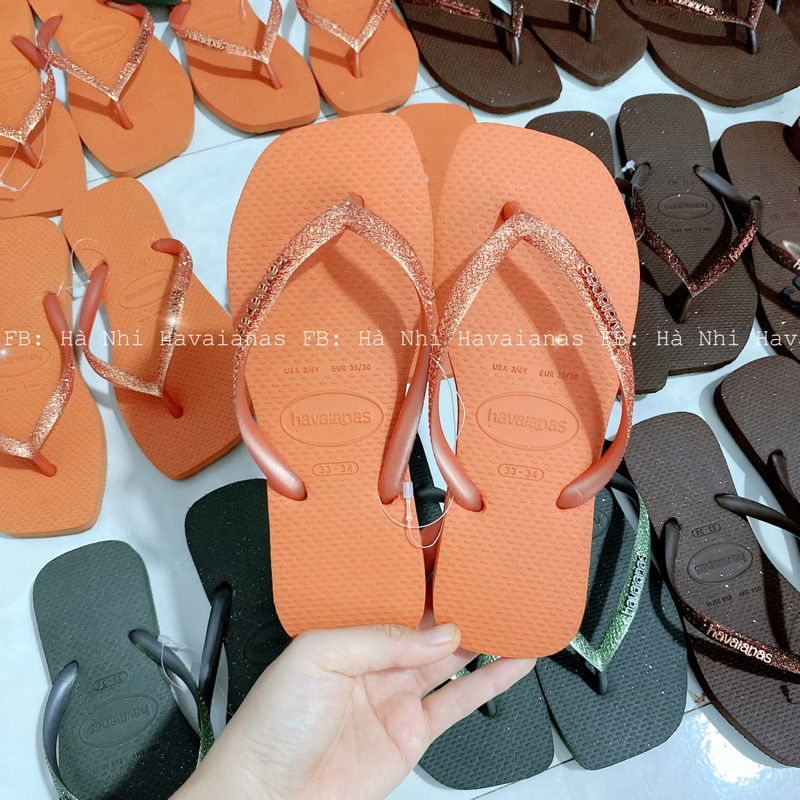 Dép Tông Nữ Chính Hãng HVN Đế Vuông Kim Tuyến