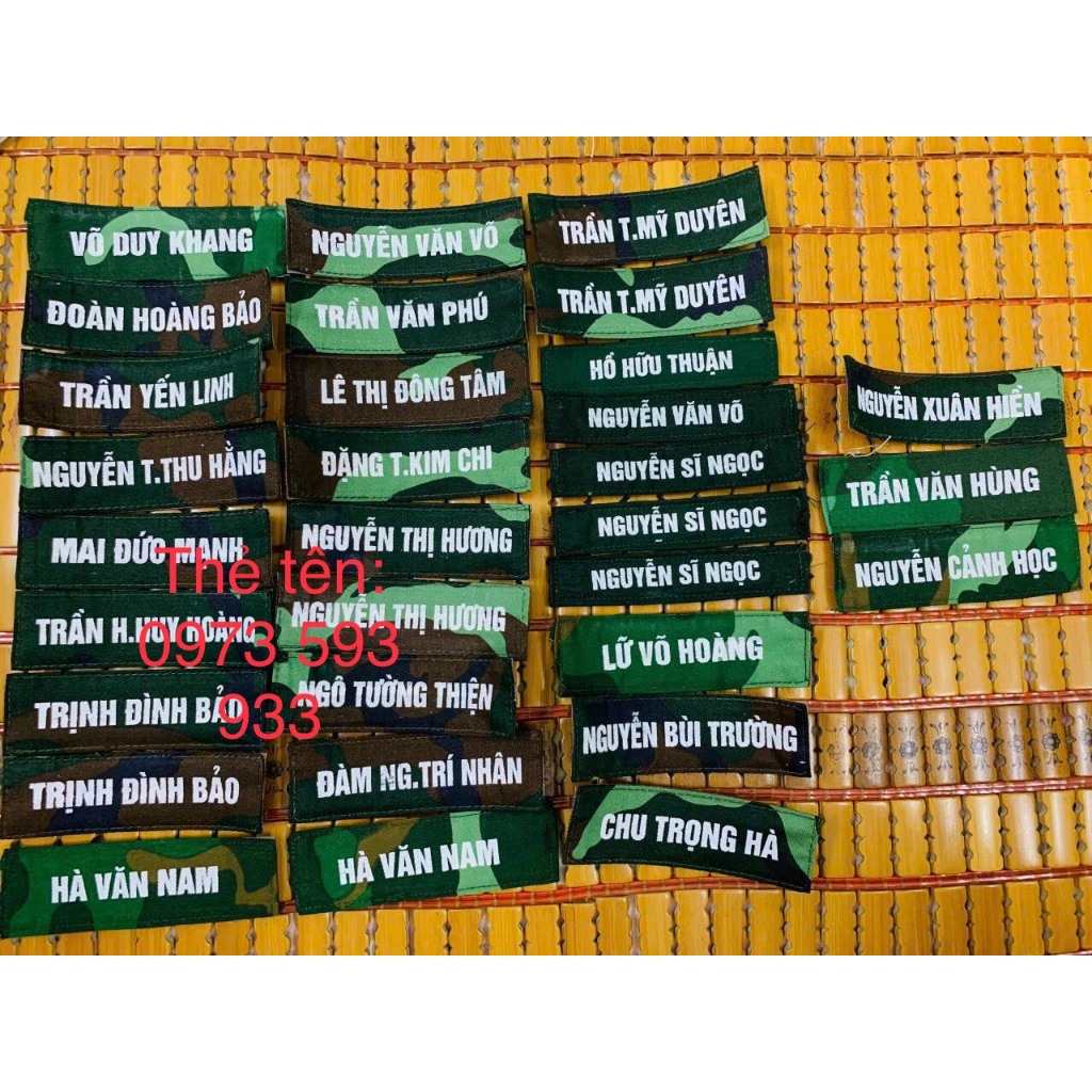Thẻ tên/Biển tên quân phục Dán áo theo yêu cầu