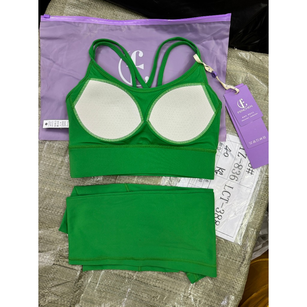 Set Đồ Tập Lulu Mút Đúc Sang, Xịn Form Chuẩn Thiết Kế Dây Đan Lưng Tập Gym, Yoga, Thể Thao Mát Mịn Tôn Dáng