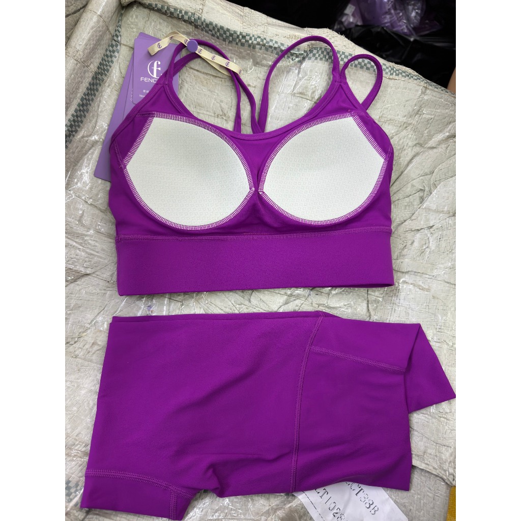 Set Đồ Tập Lulu Mút Đúc Sang, Xịn Form Chuẩn Thiết Kế Dây Đan Lưng Tập Gym, Yoga, Thể Thao Mát Mịn Tôn Dáng