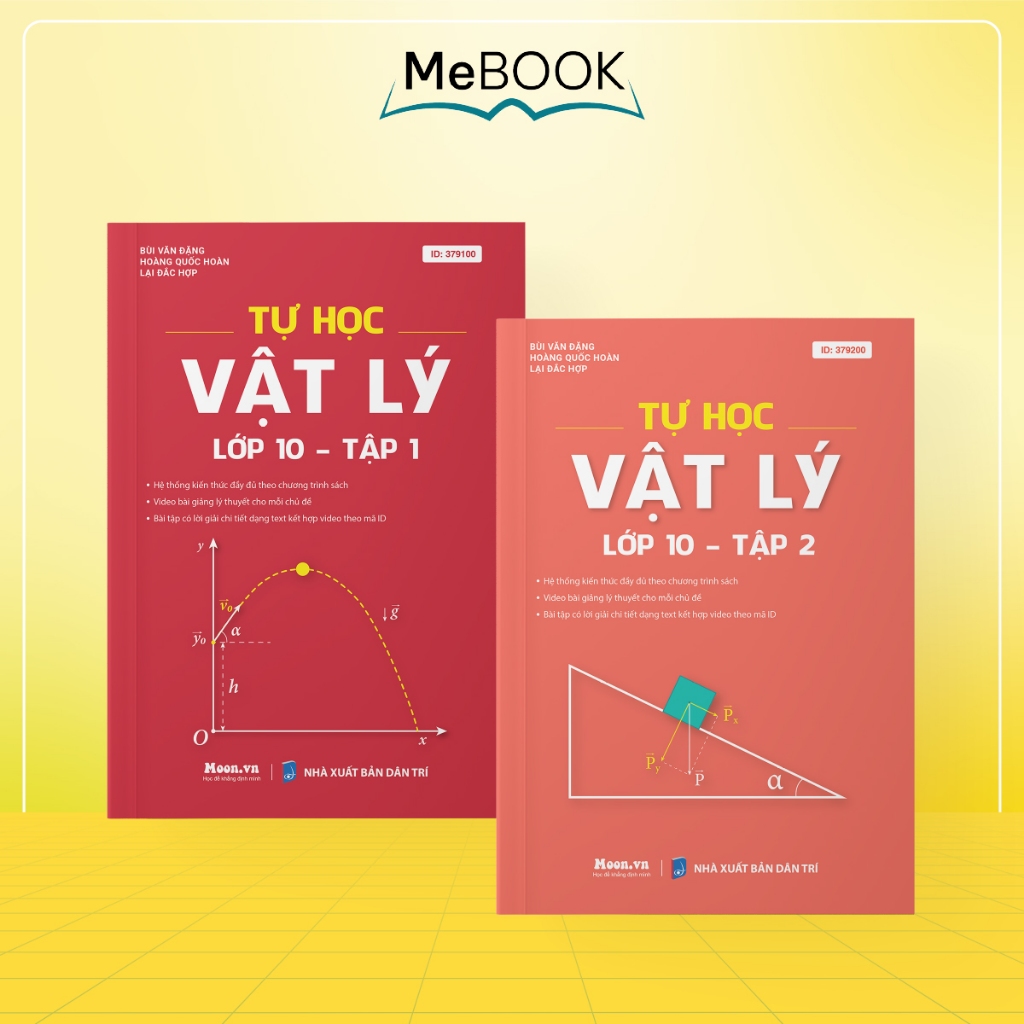 Combo 2 sách Tự học Vật lý lớp 10 Tập 1 + Tập 2 Chương trình SGK mới | Me Book