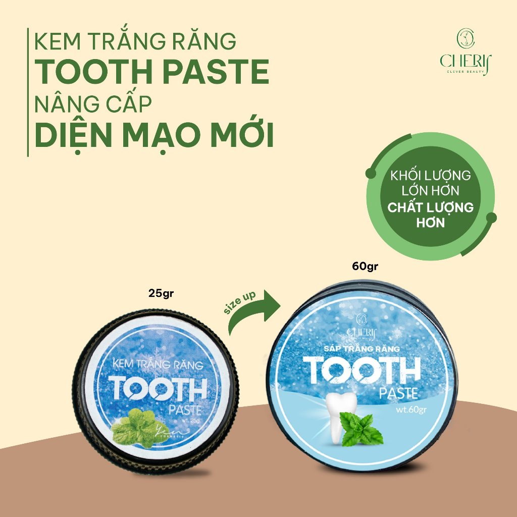 Kem Trắng Răng Dạng Sáp Tooth Paste Yen COSMETIC Làm Trắng Răng Giảm Hôi Miệng Làm Sạch Răng 60g