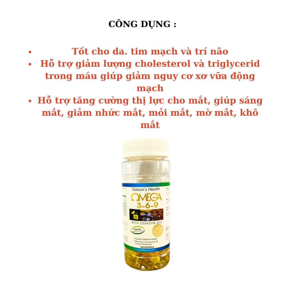 Omega 369 - Hộp 100 viên - Tăng cường dưỡng chất cho mắt giúp mắt sáng