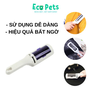 Cây lăn lông tĩnh điện chó mèo ECOPETS bàn chải lấy lông rụng bụi bẩn bám trên áo quần ga giường sofa nhanh chóng