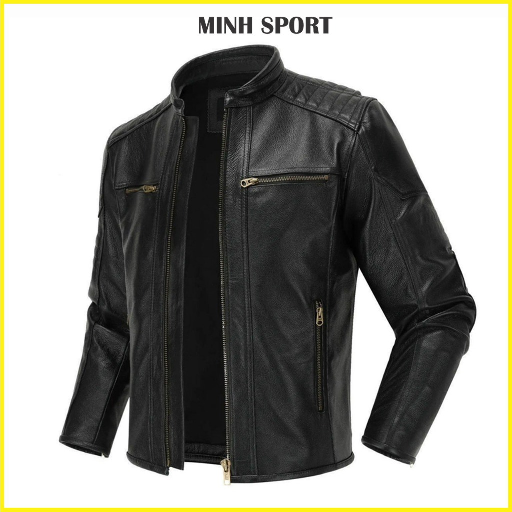Áo Khoác Da Nam Dây Kéo Đồng Lót Vải Dù Cao Cấp, Có Size Lớn mã KHOAC.38