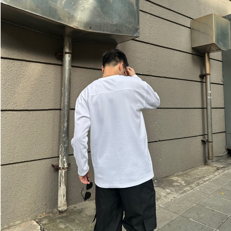 Áo thun Dài Tay STEVE Long Sleeve, Áo phông dài tay cổ tròn 2 màu : Trắng, Đen, Xám