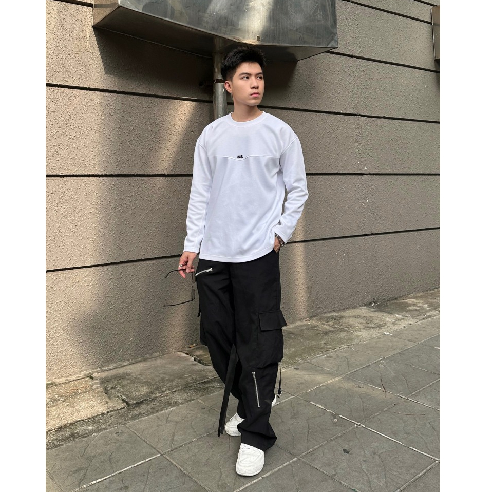 Áo thun Dài Tay STEVE Long Sleeve, Áo phông dài tay cổ tròn 2 màu : Trắng, Đen, Xám