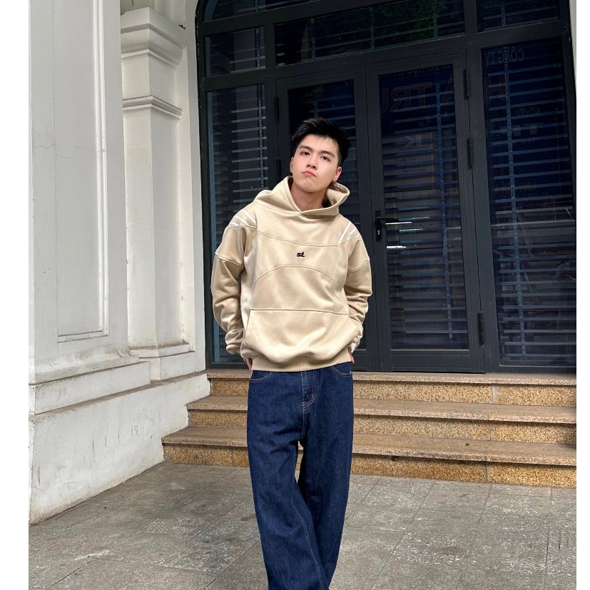 Áo Hoodie Steve Nỉ Lông Cừu Logo Thêu Form Boxy, áo nỉ 3 màu