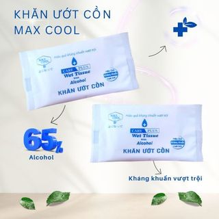 100 cái khăn ướt Cồn Max Cool kháng khuẩn ( Kích thước 16x19cm )