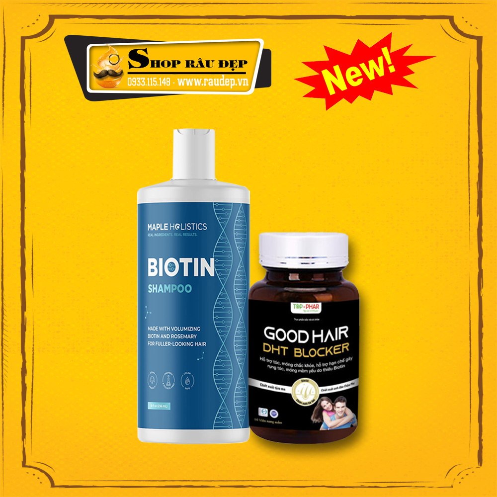 Comb   Dầu Gội Biotin Shampoo Maple Holistics + DHT Good Hair