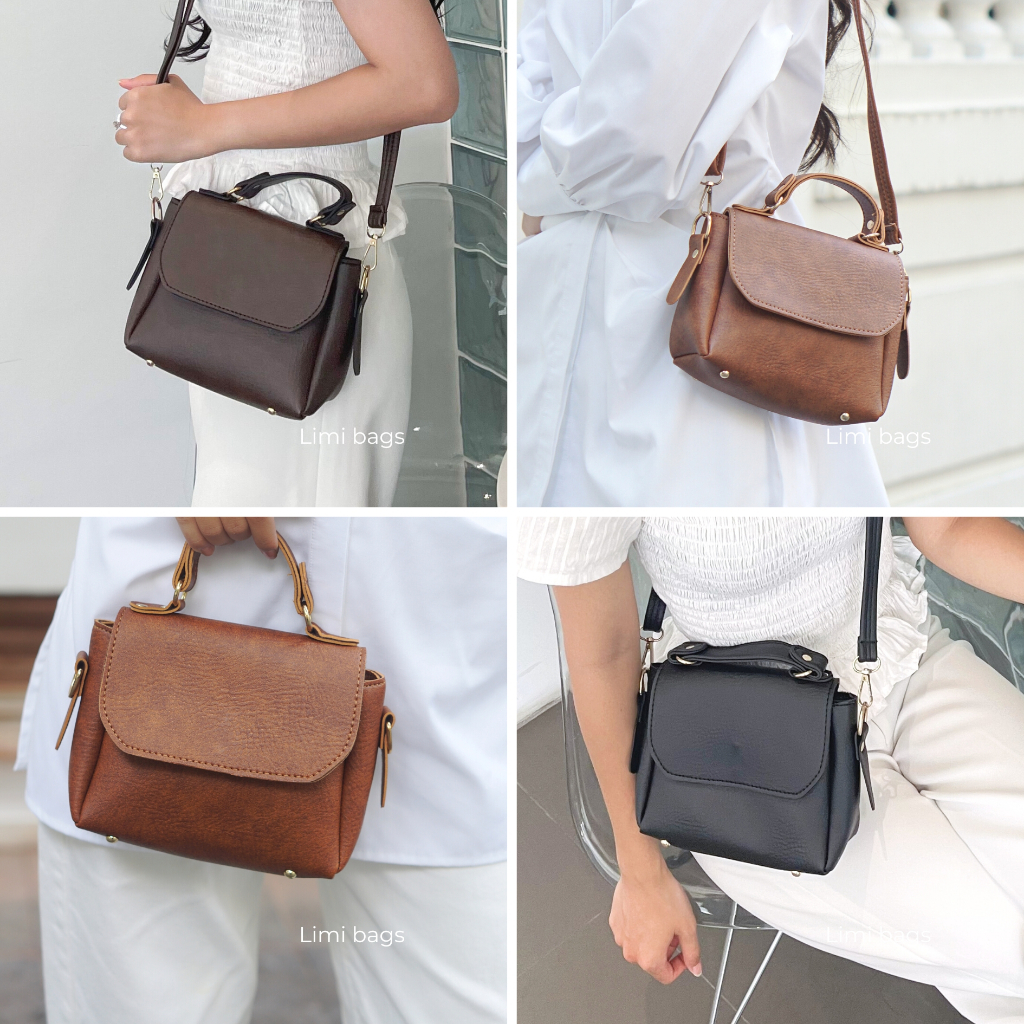 Túi Đeo Chéo da xách tay Nữ đi chơi mini dễ thương nhỏ xinh phong cách Hàn Quốc thời trang Vintage ALAN Limi bags