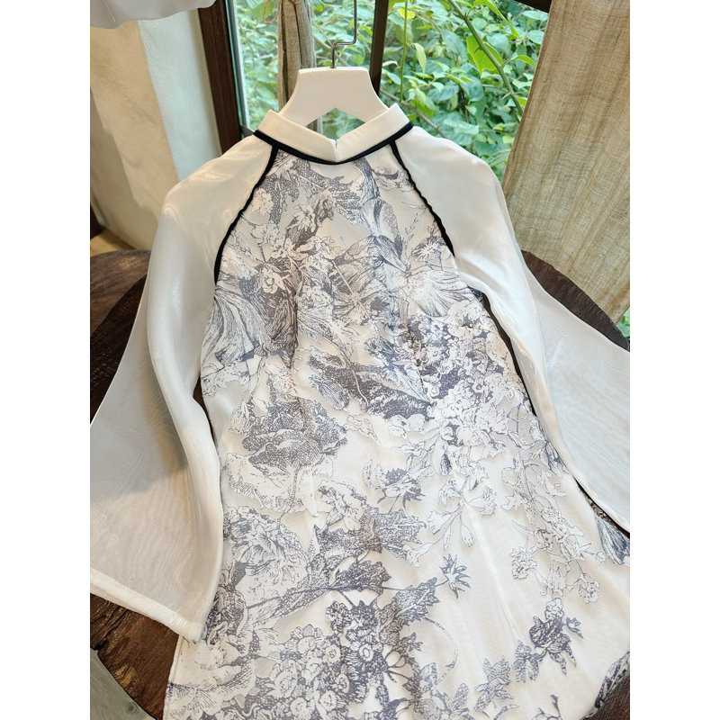 Áo dài cách tân BỐNG thiết kế kèm quần