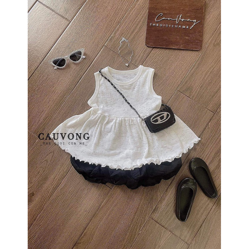 Set áo baby doll quần bí cho bé