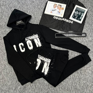 Bộ quần áo hoodie Dsquared2 áo hoodie in chữ Icon vẩy sơn hot trend Nam Nữ