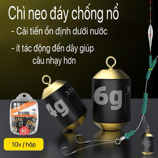 Chì neo - chạy câu đài chống nổ - dùng câu cá nhát hiệu quả hộp 10 viên