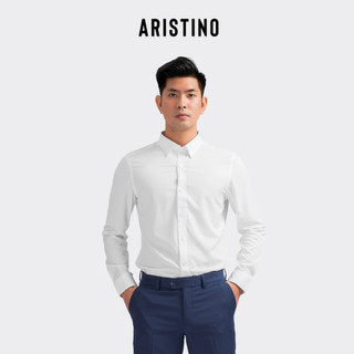 Áo sơ mi dài tay nam Aristino dáng Slim fit ôm vừa vặn và tôn dáng, cổ áo có 2 khuy cài ẩn tinh tế - ALSR12