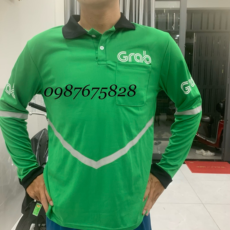 Áo thun grabb mẫu mới có phản quang vải cotton 100%
