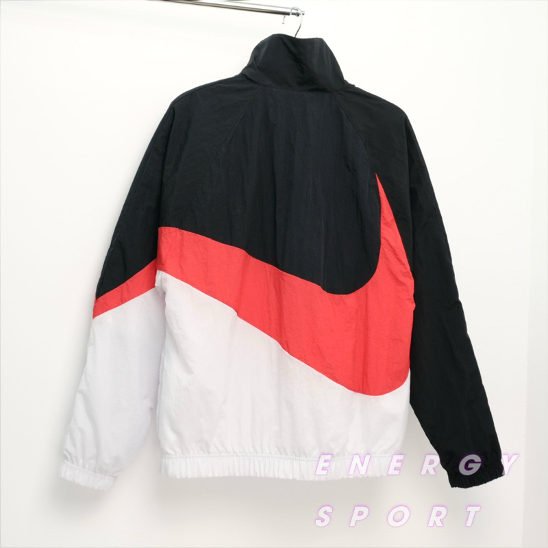 Áo Khoác Gió Unisex Cho Nam Nữ Nike Sportswear Big Swoosh Woven Jacket - Đen/Trắng