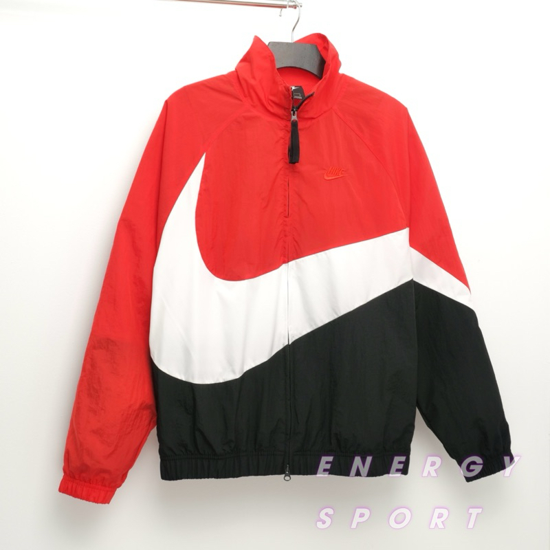 Áo Khoác Gió Unisex Cho Nam Nữ Nike Sportswear Big Swoosh Woven Jacket - Đỏ/Đen