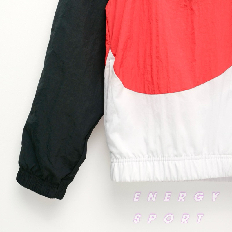 Áo Khoác Gió Unisex Cho Nam Nữ Nike Sportswear Big Swoosh Woven Jacket - Đen/Trắng