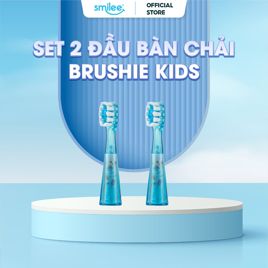 Sét 2 đầu bàn chải cho bé Brushie Kids thay thế hai màu xanh và hồng