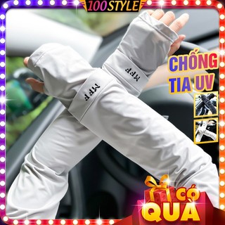 Găng Tay Dài Linh Hoạt Nam Nữ Chống Nắng Phối Chữ