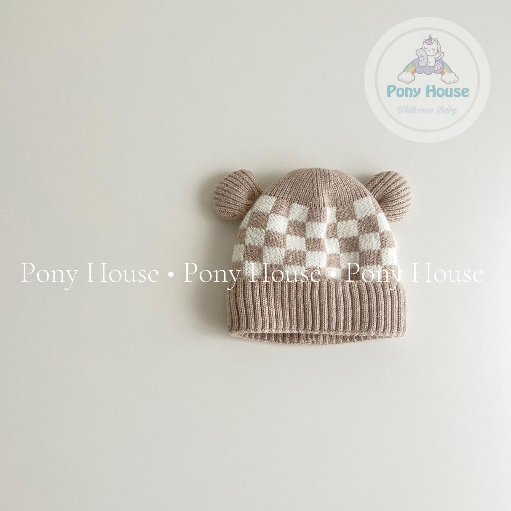 Mũ Len 2 lớp dày dặn mùa đông cho bé trai bé gái 9 - 24 Tháng