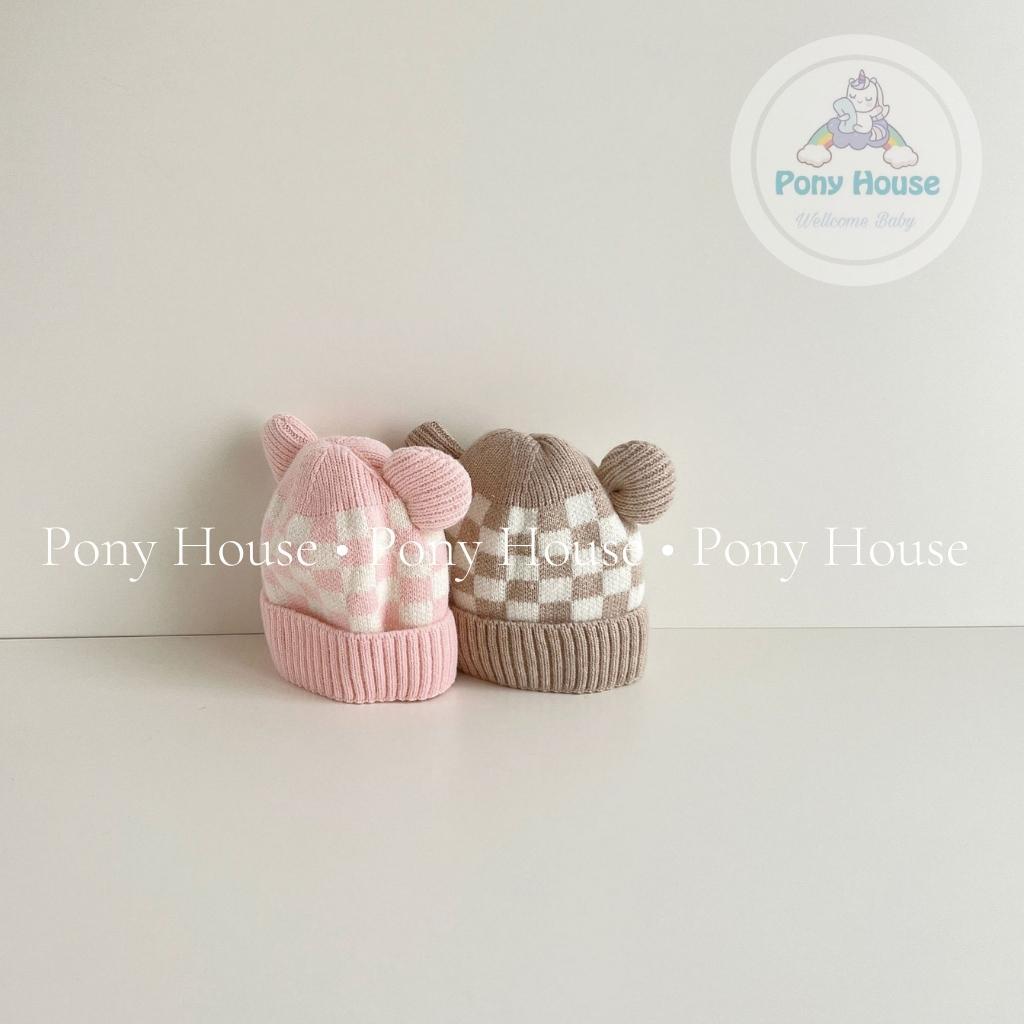 Mũ Len 2 lớp dày dặn mùa đông cho bé trai bé gái 9 - 24 Tháng