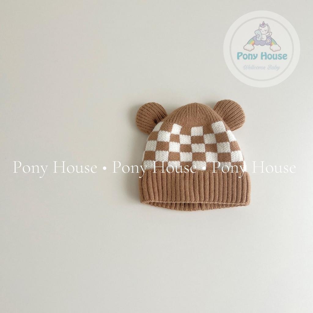 Mũ Len 2 lớp dày dặn mùa đông cho bé trai bé gái 9 - 24 Tháng