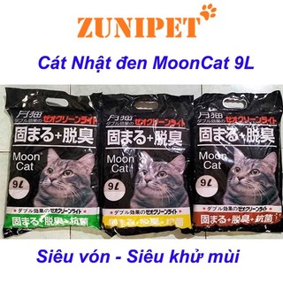 Cát vệ sinh cho mèo Cát Nhật đen Moon Cat 9 lít Siêu Vón Cục, Khử Mùi 🐱🐱🐱
