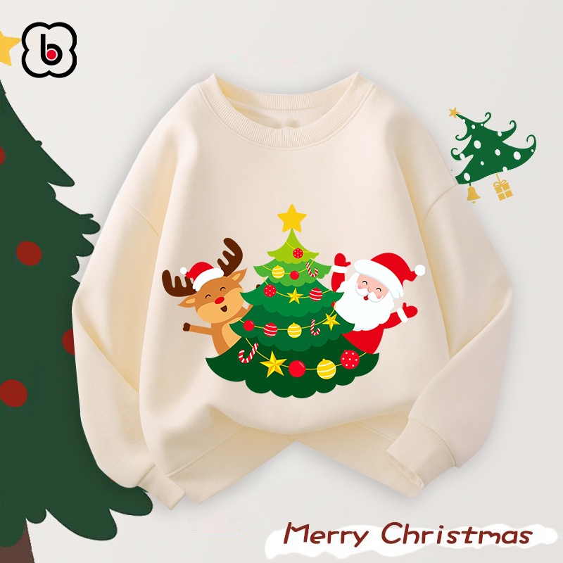 Áo sweater cho bé Noel 2023 áo nỉ Merry Christmas cho bé trai bé gái đồ giáng sinh in hình độc đáo