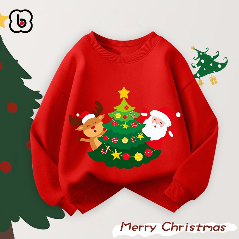 Áo sweater cho bé Noel 2023 áo nỉ Merry Christmas cho bé trai bé gái đồ giáng sinh in hình độc đáo