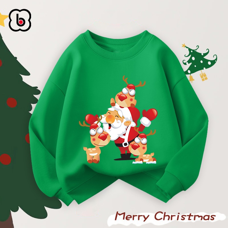 Áo sweater cho bé Noel 2023 áo nỉ Merry Christmas cho bé trai bé gái đồ giáng sinh in hình độc đáo