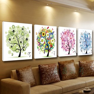 Tranh thêu chữ thập cây bốn mùa kt 46x46 cm