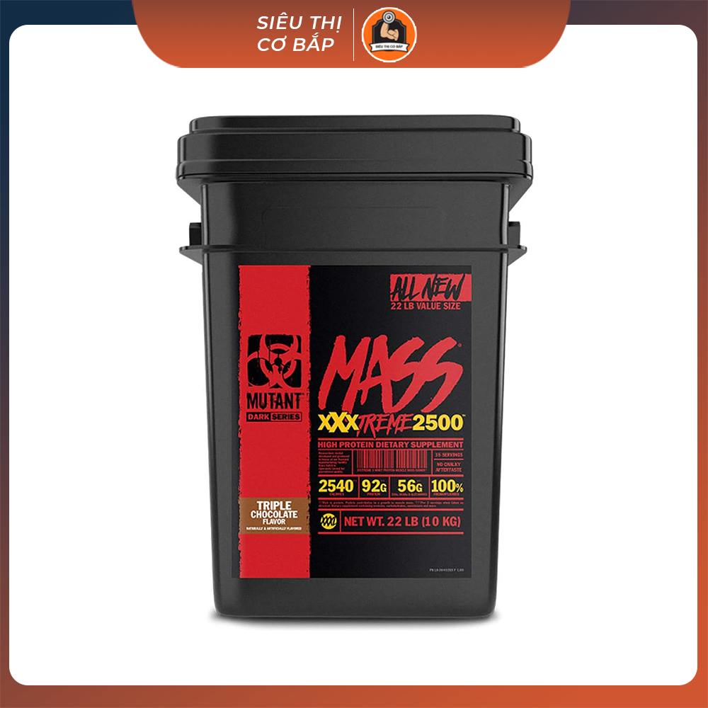 MUTANT MASS XXXTREME 2500 (22lbs/10kg) - Lượng calorie Khổng Lồ Cho Người Muốn Tăng Cân nhanh