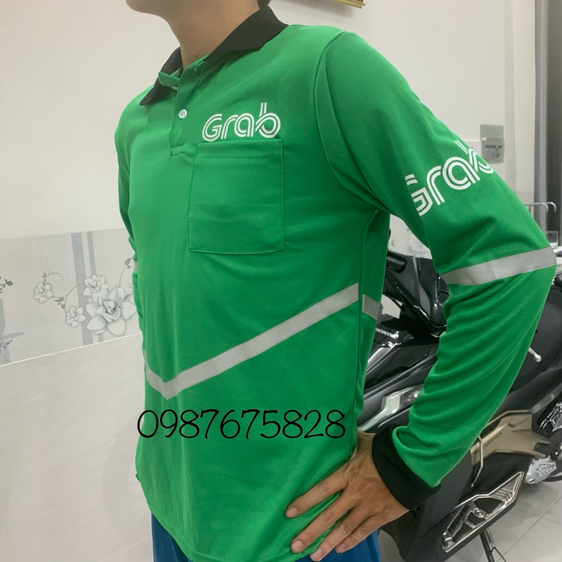 Áo thun grabb mẫu mới có phản quang vải cotton 100%