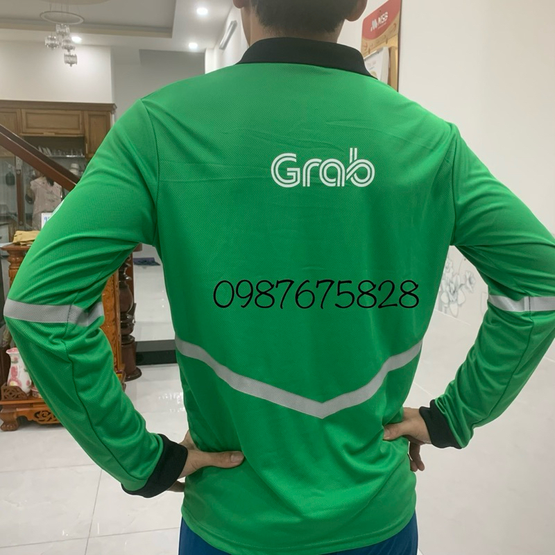 Áo thun grabb mẫu mới có phản quang vải cotton 100%