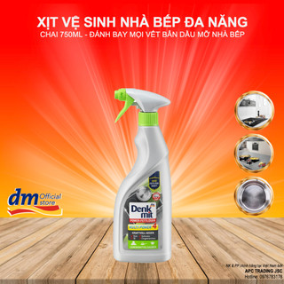 Chai xịt tẩy vệ sinh dầu mỡ nhà bếp máy hút mùi bề mặt thiết bị bếp Denkmit nhập khẩu Đức chai 750ml