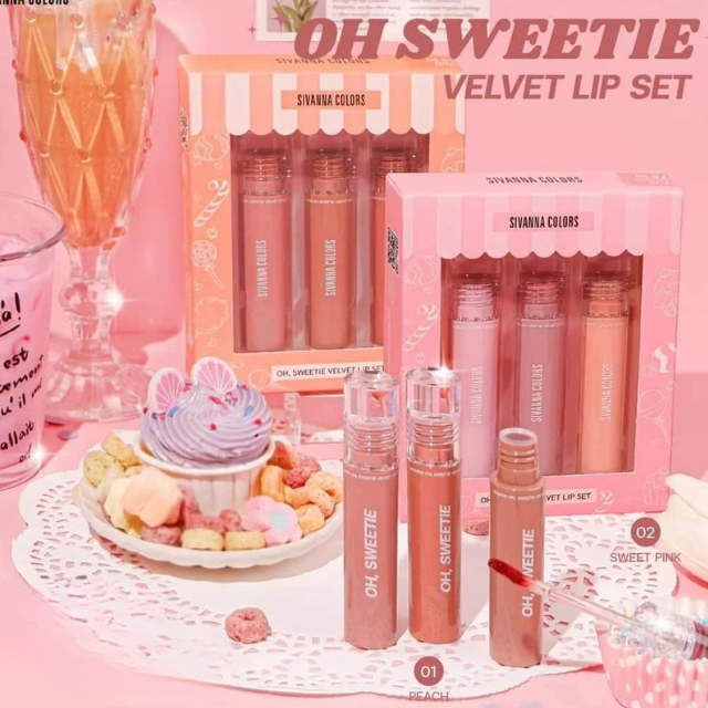 Set 3 Son Kem Sivanna Colors Oh, My Sweetie Velvet Lip Set Thái Lan