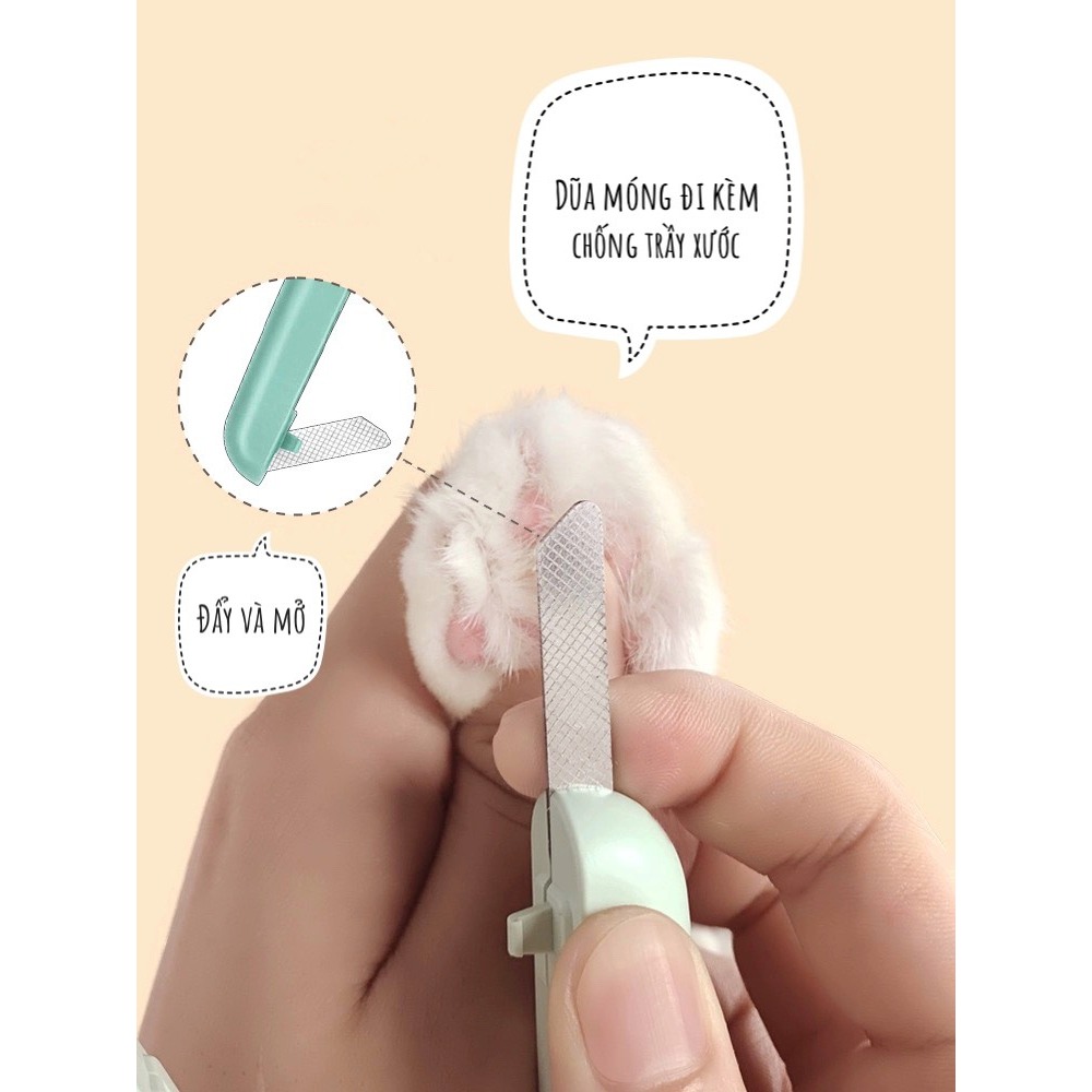 Kìm Cắt Móng Kèm Dũa Có Thêm Đèn Led Chống Cắt Sâu Vào Thịt
