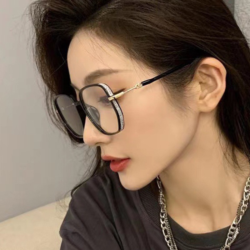 (HÀNG CÓ SẴN) Gọng mắt kính có viền kim tuyến loại lớn sang trọng