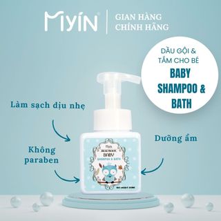 Dầu gội và tắm cho bé Baby Shampoo Bath MYIN chai 250ml an toàn dịu nhẹ