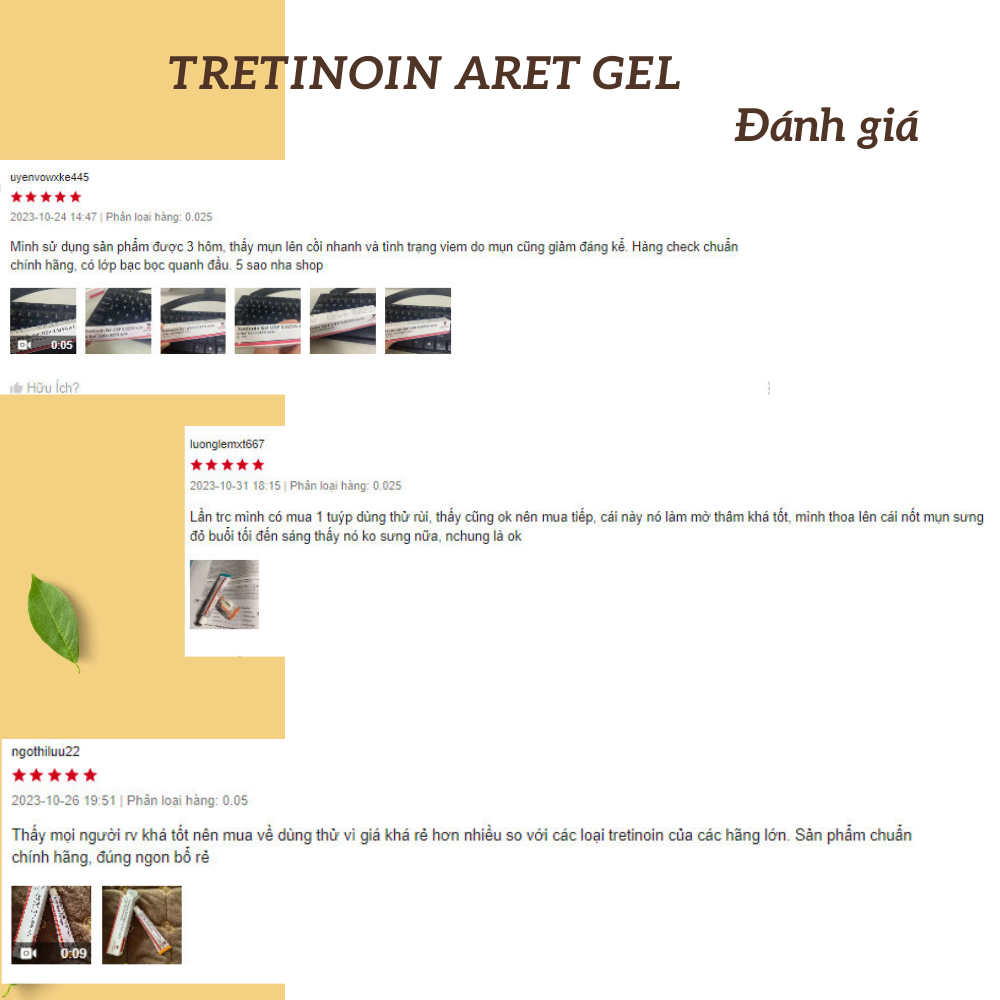Gel mụn Tretinoin Aret Ấn Độ giúp giảm mụn, mờ thâm, nám, chống lão hóa và căng bóng da mặt - Unipharma - 20g