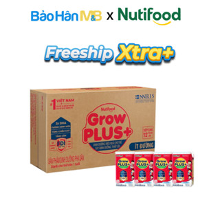 Sữa Bột Pha Sẵn Grow Plus NutiFood Đỏ - Thùng 48 hộp 110ml ít đường