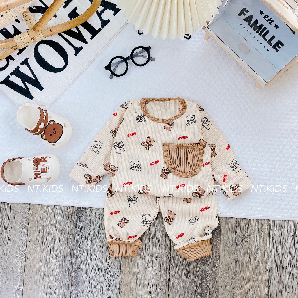 Bộ tăm gân Sài Gòn loại 1 họa tiết nhiều màu túi ngực cho bé trai, bé gái từ 6 đến 15kg