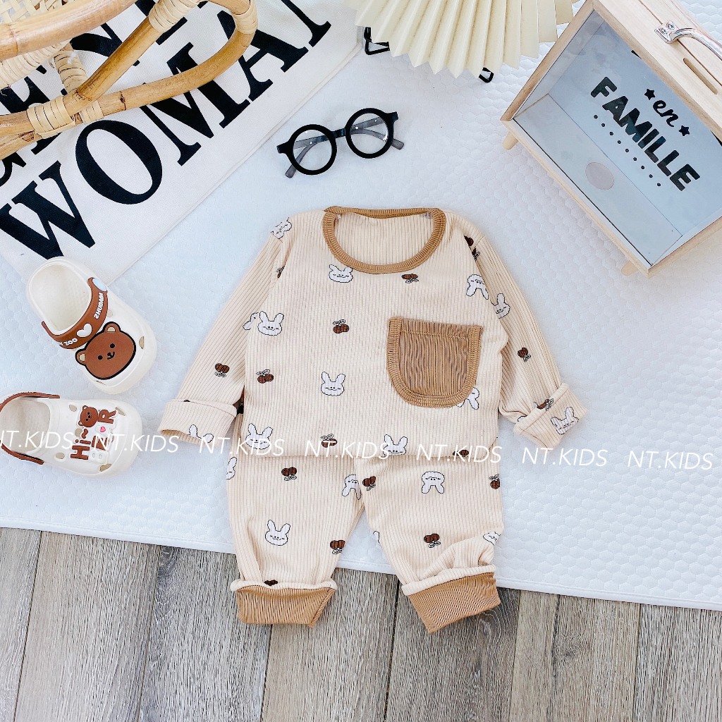 Bộ tăm gân Sài Gòn loại 1 họa tiết nhiều màu túi ngực cho bé trai, bé gái từ 6 đến 15kg