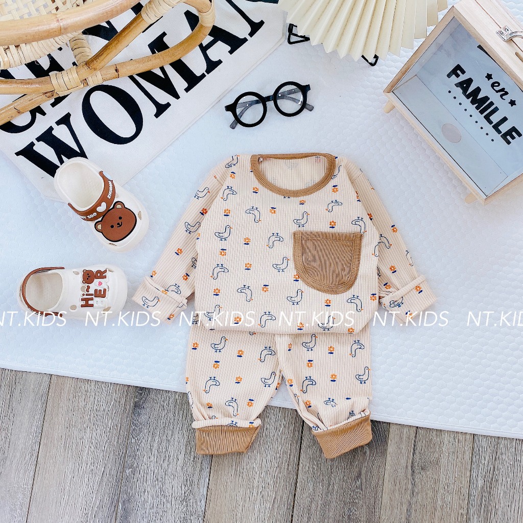 Bộ tăm gân Sài Gòn loại 1 họa tiết nhiều màu túi ngực cho bé trai, bé gái từ 6 đến 15kg