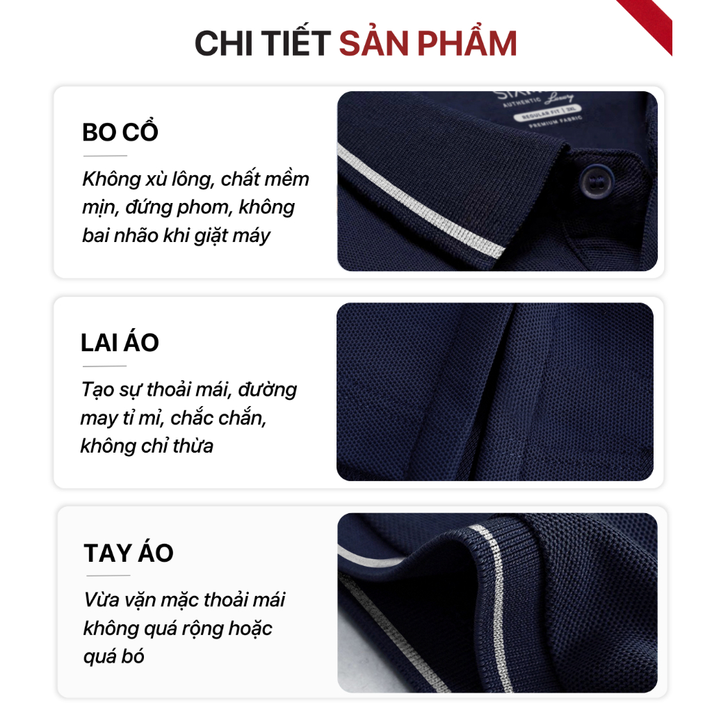 Áo Polo nam trơn Basic viền cổ bẻ  SIXMEN BASIC vải cá sấu cotton CVC trẻ trung, thanh lịch, sang trọn